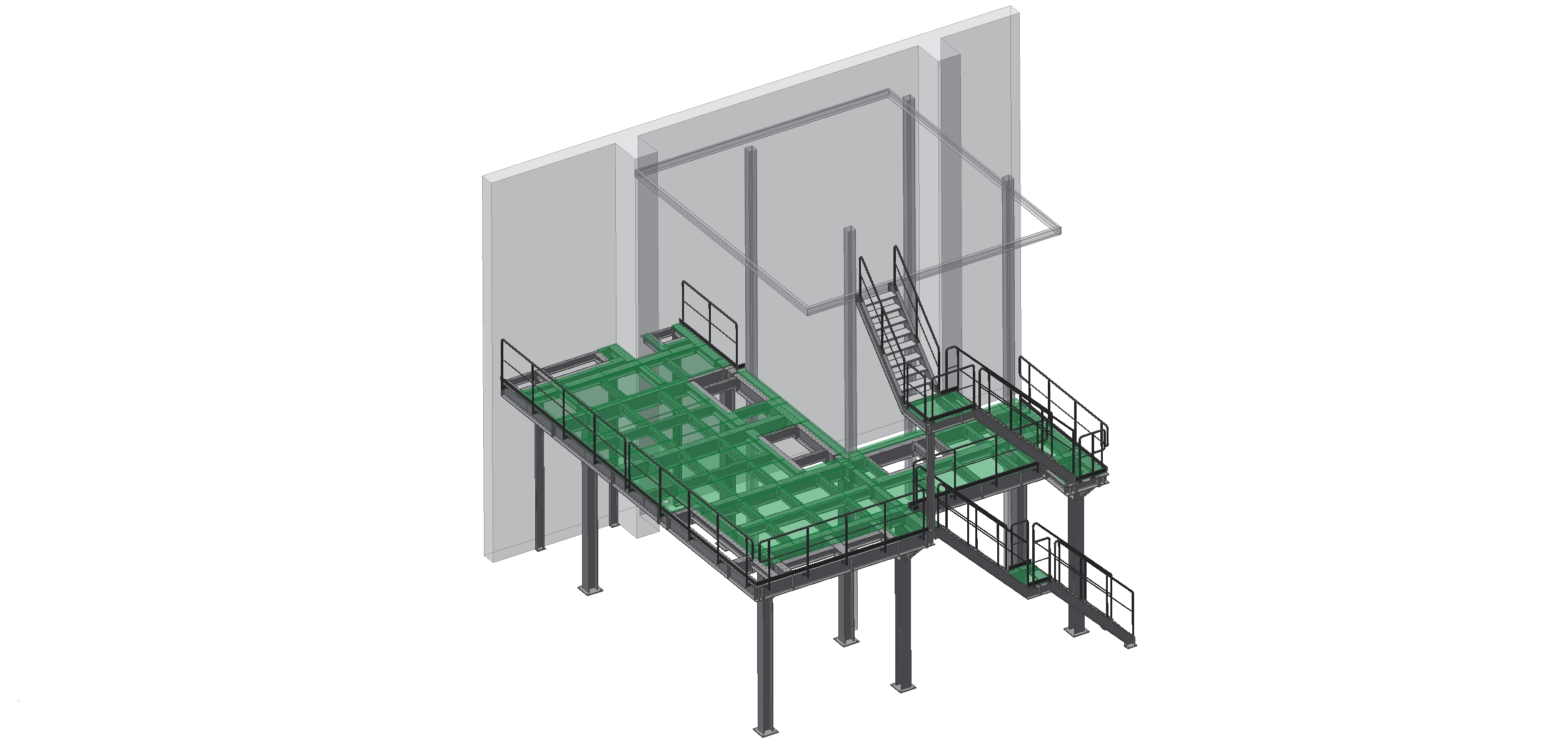 Erweiterung einer Arbeitsbühne für eine Extruderanlage